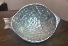 VINTAGE MID-CENTURY MODERN FISH-SHAPED BOWL MADE WITH MEXICAN PEWTER picture