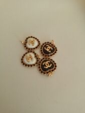 Lotof 4 STAMPED Designer zipper pull Cc 22mm Gold tone Chanel Button Charm picture