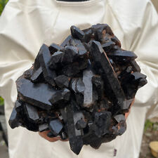 3.2lb Large Natural  Smoky Black Quartz Crystal Cluster Raw Mineral Specimen picture