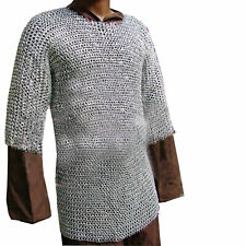 Round Riveted Chainmail Shirt 16 ga Rivet Aluminium Chain mail Haubergeon Size M picture