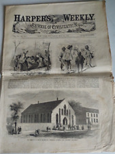 1867 Post Civil War Harper's Weekly Freedmen , Former Slaves , Richmond VA picture