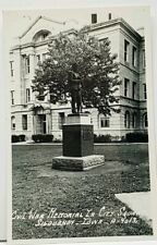 Sigourney Iowa Civil War Memorial In City Square RPPC Real Photo Postcard J4 picture