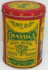 Vintage 1982 replica 1903 Crayola Gold Metal crayon tin can Binney & Smith inc picture