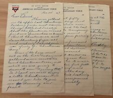 WWI AEF letter Amb Co 167, 117 San Tn, hiked 50 miles in 2.5 days, ice & snow  n picture