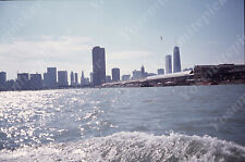 sl52  Original Slide 1970's Chicago skyline view buildings  from boat 802a picture