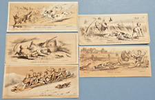 (5) Bufford, Boston 1880's VICTORIAN TRADE CARDS-Horses,Dogs,Carriages,Hunting-B picture