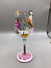 Lolita Hand Painted Birthday Cake Wine Glass. With Box. Excellent Condition picture