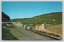 View Down River Of Construction Work On The Kinzua Dam, PA Postcard 3006 picture