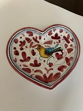 Hand Painted heart shape Dish made in Italy. 6x5 inches (905) picture