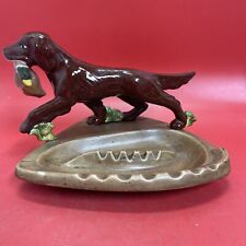 Ceramic figurine Hunting an Irish Setter dog “Duck in the mouth” on an stand picture