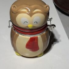 Canister Swiss Miss Cookie Jar Limited Edition Winter Owl Made For Conagra 8” picture