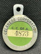 Vintage Celanese Corporation Of America Chemicals Employee Badge 4873 picture
