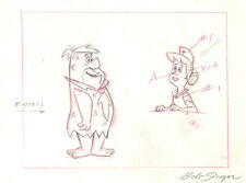 Hanna Barbera: Fred Flintstone RARE Layout Drawing 1960's Signed by Bob Singer picture