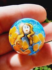 MAGNIFICENT & SIGNED Vintage PAPERWEIGHT ART GLASS CLOTHING BUTTON needs shank picture