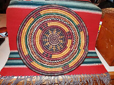 Outstanding 1970s Southwest New Mexico Hand Made Multi-Colored  Straw Basket picture