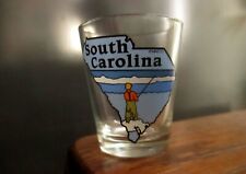 Vtg Charleston South Carolina Fisherman Shot Glass Collectible Souvenir Barware picture