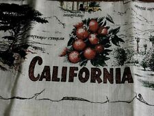 Vintage KayDee Hand Prints State Of California Pure Linen Tea Towel picture