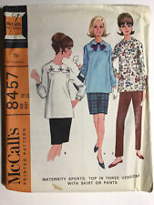 Rare UNCUT McCall’s 8457 Maternity Top Skirt & Pants 16 Vintage Sewing Pattern picture