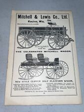 ORIGINAL 1907 Mitchell - Lewis Wagon Farm Advertising - Racine, WI picture