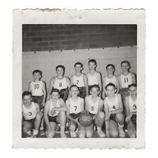 Vintage Photo School Basketball Team Group Shot Sports Athletic 1953 1954 1950s picture
