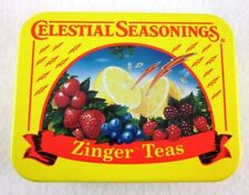 Vintage Celestial Seasonings Zinger Teas Tea Tin Lemons Berries Lightning Bolts  picture