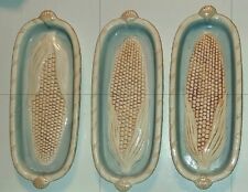 Vintage Ceramic Corn On The Cob Serving Dish/Plate Holders~ Set of 3 ~Ships Free picture