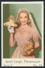 1957 JANET LEIGH PARAMOUNT TV & MUSIC STARS DUTCH GUM CARD SERIE S #23 EX picture