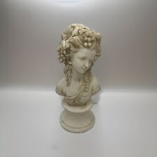 Resin French Style Woman Bust on Pedestal Lady Bust 11” picture