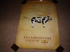 2008 EAA CONVENTION POSTER NOS NEVER DISPLAYED, FLYING COW AIRVENTURE AERO SHELL picture