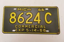 1966 MICHIGAN COMMERCIAL License plate   picture