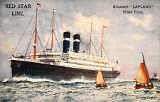 c.'06, Red Star Line, Steamer Lapland, 18,694 tons, Old Postcard picture