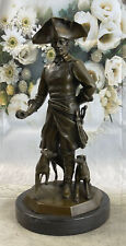 Frederick The Great Warrior King w/ Two Dogs Bronze Sculpture Marble Statue Deal picture