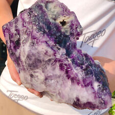 13.99lbBeautiful Natural Rainbow Fluorite Quartz Crystal stone ore Block Healing picture