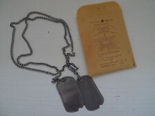 WW2 GI US ARMY DOG TAG M1940 ORIGINAL MATERIAL ID PLATES picture