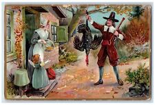 1909 Thanksgiving Day Man Cached A Turkey Lawrence Kansas KS Tuck's Postcard picture