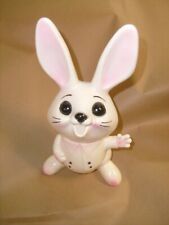 VINTAGE PLASTIC BANK EASTER BUNNY RABBIT w/ COTTON TAIL/ 1950'S NIAGRA ERIE PA. picture