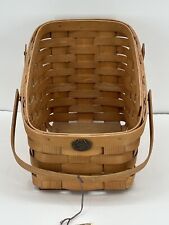 Peterboro Basket Company Slanted Double Handled Basket 14” X 9” X 9” picture