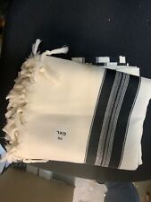Kosher Tallit Talis Prayer Shawl 100% Wool size 80 israel Black stripes picture