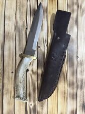 Silver Stag NRA Pacific Bowie Knife Gorgeous CROWN Stag 8-1/4