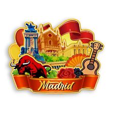 Madrid Spain Refrigerator magnet 3D travel souvenirs wood craft gift picture