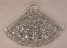 Vintage Avon Glass Trinket Holder Soap Dish Hand Fan Shape Classic Shiny picture