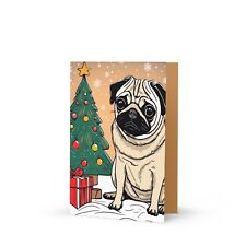 Pug Card | Christmas Greeting Card | Wall Art | 5