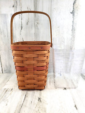 Longaberger 1987 Mother's Day Peg Basket & Protector Red accent Weave Swing Hand picture