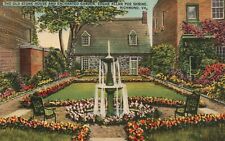 Postcard VA Richmond Edgar Allen Poe Enchanted Garden Stone House Linen PC H9473 picture