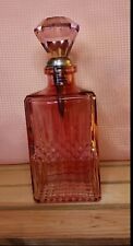 Cranberry glass decanter with Cranberry Diamond cut stopper, liquor container 1L picture