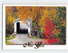 Postcard A scenic autumn view of the Rexleigh Covered Bridge Salem New York USA picture