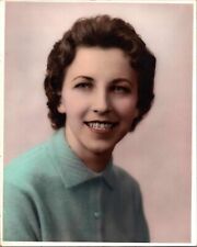 c1950 Hand Colored Beautiful Woman 8x10” Photo picture