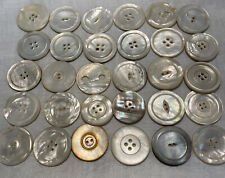 30 Antique Iridescent XXL Mother of Pearl White 2-4 Hole Buttons Approx. 1-1/2” picture
