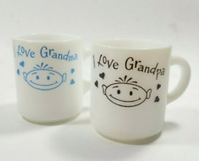 2  I Love Grandma Grandpa Coffee Mugs Vintage Cute Gift Grandparent Mug Set picture