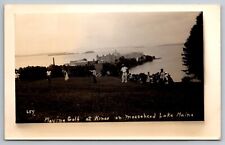 Playing Golf at Mt. Kineo. Moosehead Lake Maine. Real Photo Postcard RPPC picture